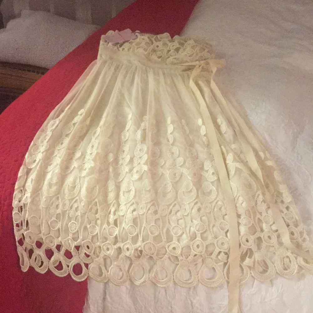 Vivienne Tam cream lace strapless dress 2 NWT FINAL PRICE